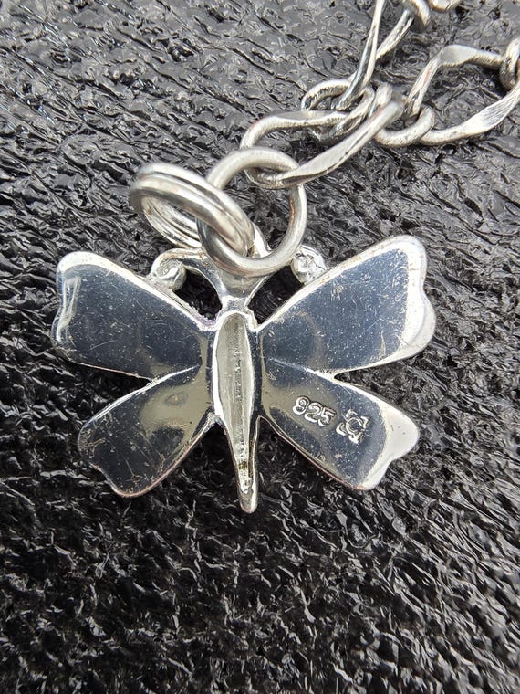 Vintage Sterling Silver enameled Dragonfly-butter… - image 6