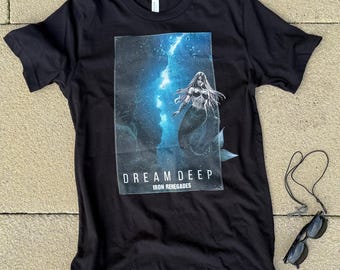 Camiseta de algodón de criatura mítica sirena / Sueño profundo / Mitos y leyendas