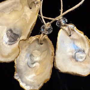 Oyster Shell Christmas Ornaments set of 3