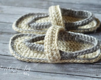 CROCHET PATTERN: Chunky Flip-Flops Slippers Crochet Pattern pdf DOWNLOAD