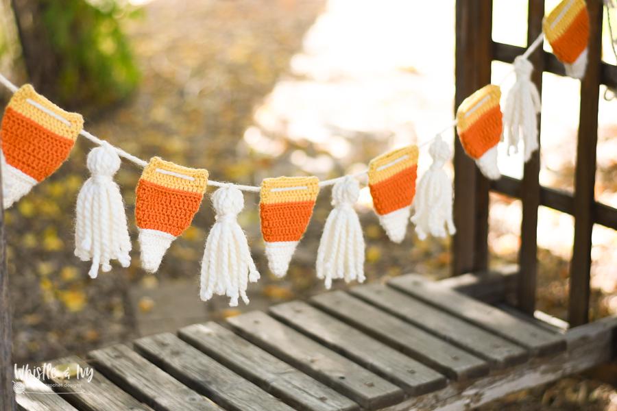 39 Candy Corn Crochet Patterns to Sweeten Your Autumn Decor 18 Crochet Pattern Candy Corn Crochet Garland for Halloween