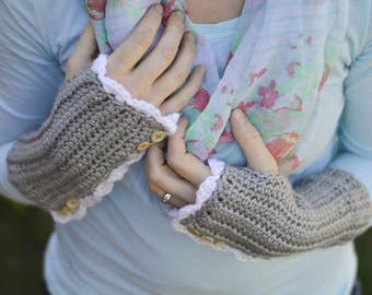 Vintage Inspired Arm Warmers CROCHET Pattern DIGITAL DOWNLOAD