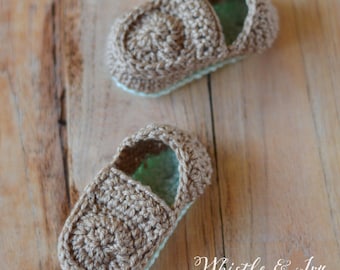 CROCHET PATTERN: Baby Loafer Booties Crochet pdf DOWNLOAD