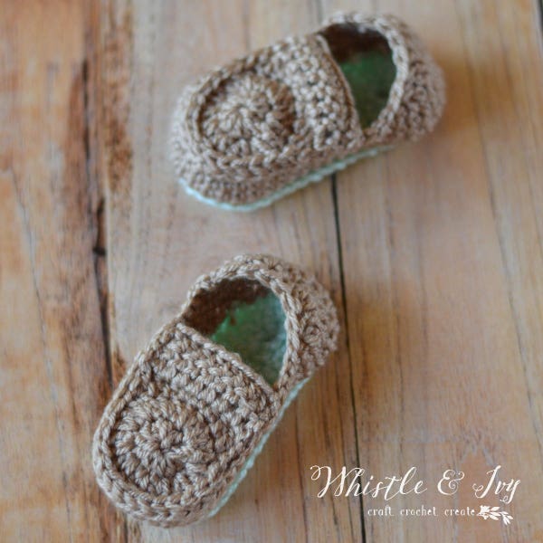 CROCHET PATTERN: Baby Loafer Booties Crochet pdf DOWNLOAD