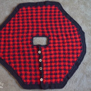 CROCHET PATTERN: Buffalo Plaid Tree Skirt Buffalo Check Holiday Pattern PDF Download image 3