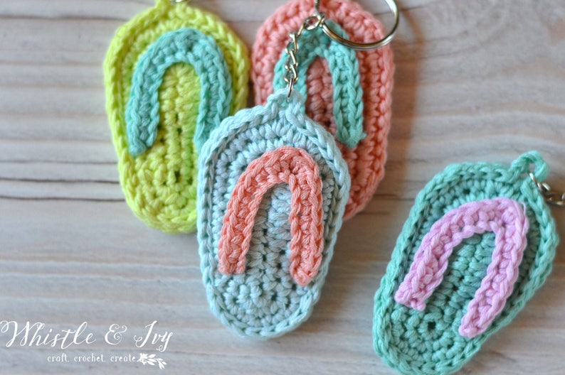 Flip-Flop Keychain Crochet PATTERN PDF DOWNLOAD image 3