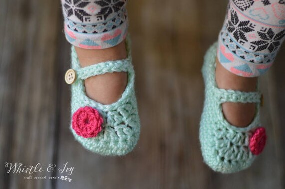 crochet mary jane slippers for toddlers