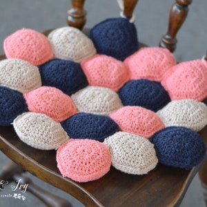 CROCHET PATTERN: Hexie Puff Seat Cushion PDF Download Pattern image 1