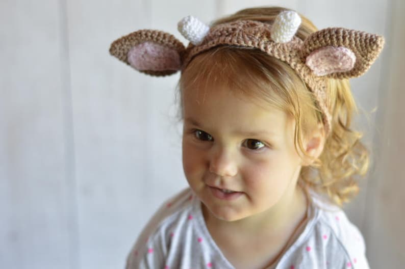 CROCHET PATTERN: Woodland Animal Ears Crochet Headbands Pdf DOWNLOAD image 6