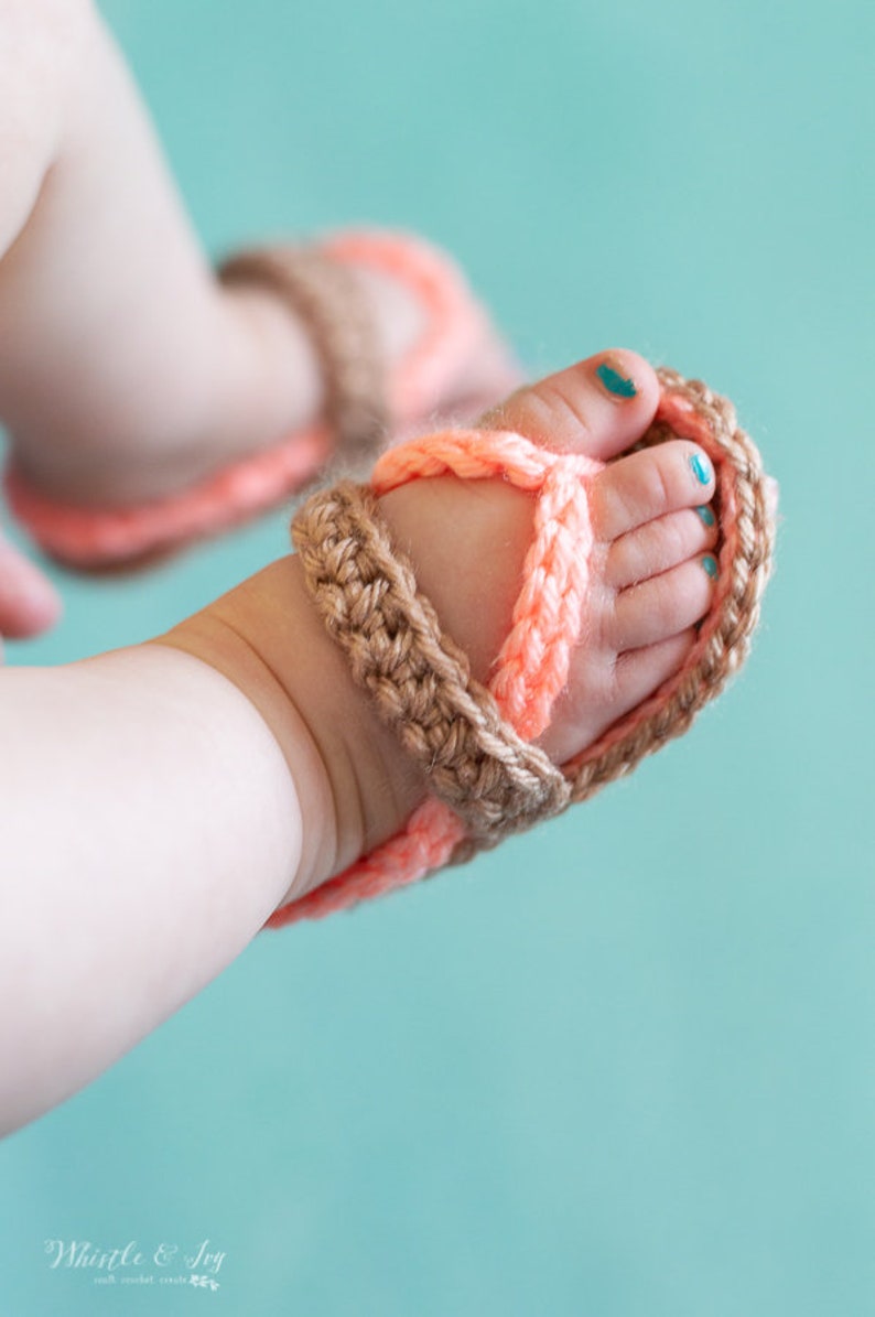 Crochet PATTERN Baby Strap Flip Flops Pdf DOWNLOAD image 5