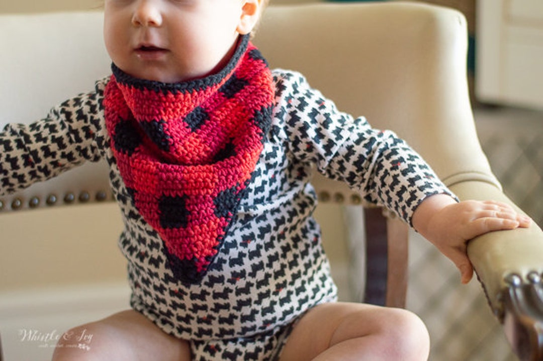 CROCHET PATTERN Buffalo Plaid Bandana Bib PDF Download Etsy