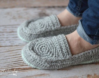 CROCHET PATTERN: Women's Loafer Slippers (PDF Pattern Download)