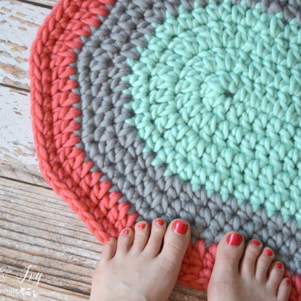 CROCHET PATTERN: Crochet Chunky Rug -  DOWNLOAD