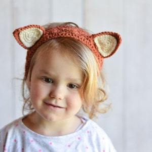 CROCHET PATTERN: Woodland Animal Ears Crochet Headbands Pdf DOWNLOAD image 1
