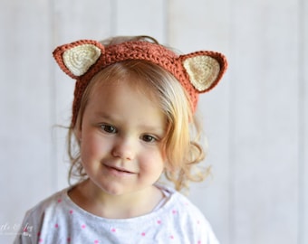CROCHET PATTERN: Woodland Animal Ears Crochet Headbands Pdf  DOWNLOAD