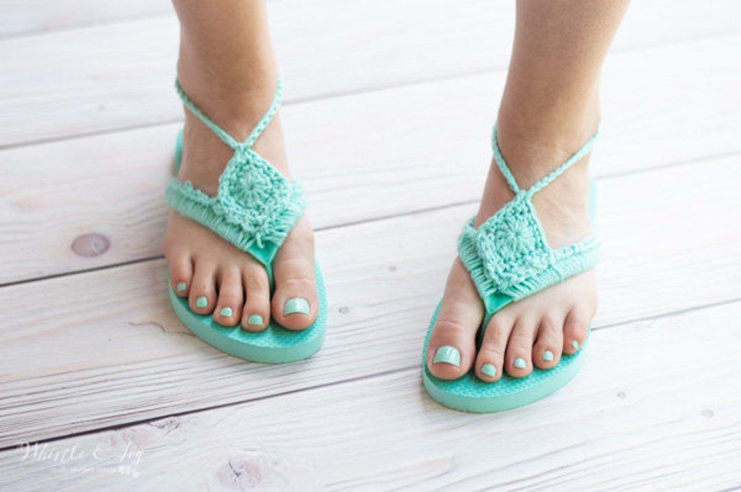 CROCHET PATTERN: Flip-flop Upcycle Sandals PDF Download Pattern
