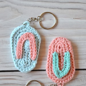 Flip-Flop Keychain Crochet PATTERN PDF DOWNLOAD image 1