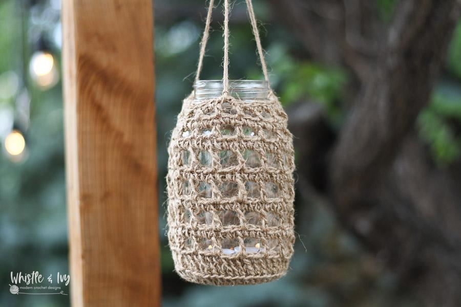 30 Crochet Hemp Projects: Organic, Stylish, and Beautiful Ideas for the Home, Wardrobe... 33 Hanging Mason Jar Lantern Crochet Pattern
