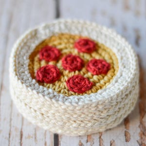 CROCHET PATTERN: Pizza Coasters - Pdf DOWNLOAD