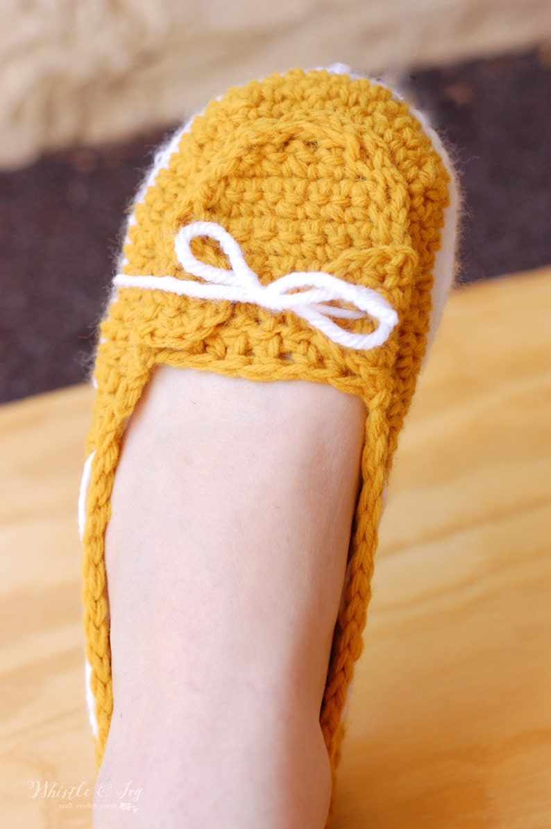 CROCHET PATTERN: Boat Shoes Slippers PDF Download Pattern image 2