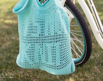CROCHET PATTERN: "It's Not Knit" Tote Beach Bag  (PDF Download Pattern)