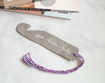 CUT FILE Crochet Hook Bookmark:  .svg and .png included - Make your own crochet hook shaped bookmark