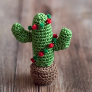 CROCHET PATTERN: Cactus Ornament Holiday Christmas Ornament Pattern Instant DOWNLOAD image 3