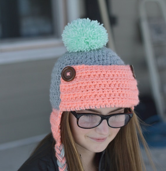 CROCHET PATTERN: Women's Trapper Hat 