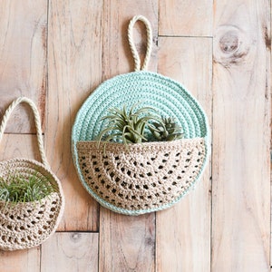 CROCHET PATTERN: Crochet Basket Wall Planter crochet wall hanging crochet planter DIGITAL Download image 4