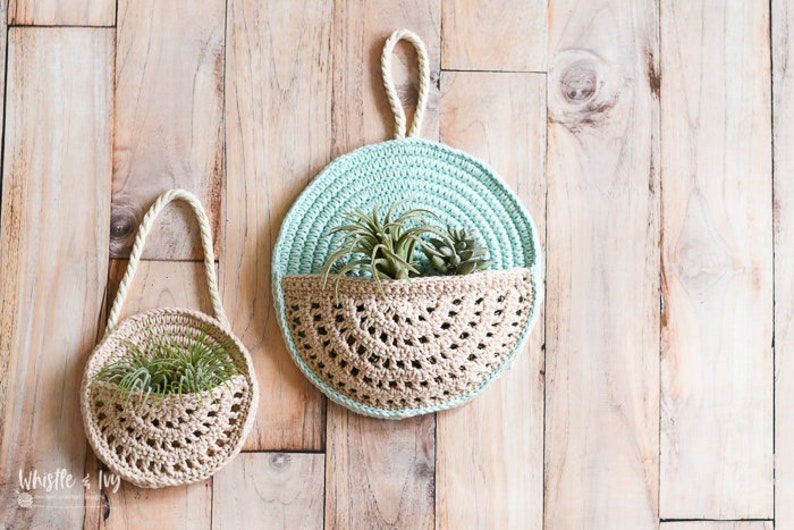 CROCHET PATTERN: Crochet Basket Wall Planter crochet wall hanging crochet planter DIGITAL Download image 4