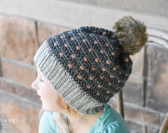 CROCHET PATTERN: Snowfall Slouchy Hat pdf DOWNLOAD