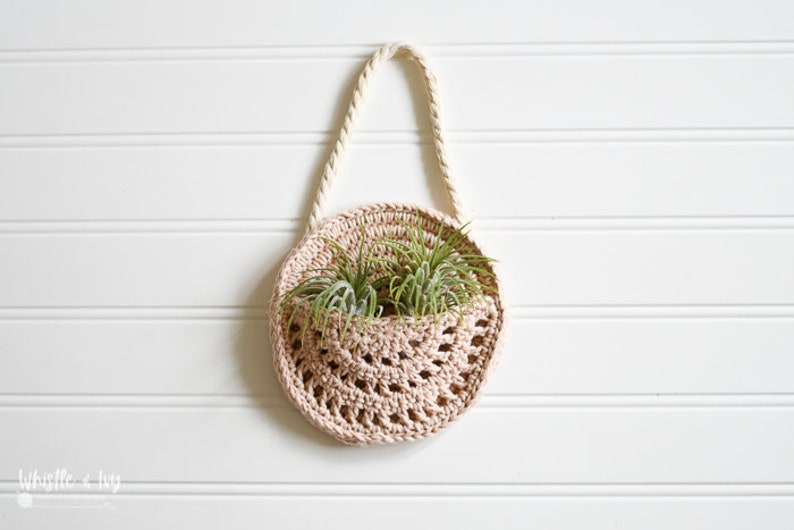 CROCHET PATTERN: Crochet Basket Wall Planter crochet wall hanging crochet planter DIGITAL Download image 2