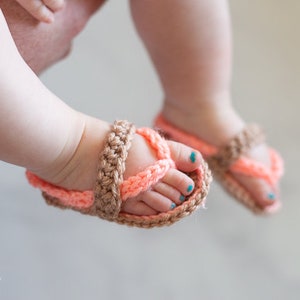 Crochet PATTERN Baby Strap Flip Flops Pdf DOWNLOAD image 1