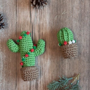 CROCHET PATTERN: Cactus Ornament Holiday Christmas Ornament Pattern Instant DOWNLOAD image 5