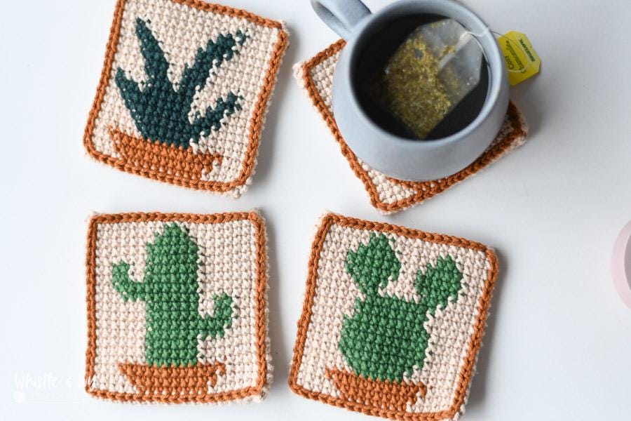 39 Free and Paid Crochet Cactus Patterns You’ll Want To Try 17 Crochet Pattern: Crochet Cactus Coasters