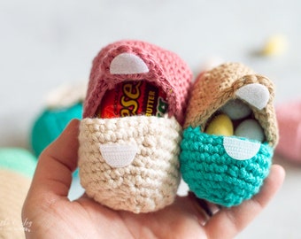 Crochet PATTERN: Crochet Easter eggs - Fillable Eggs for Egg Hunts - 2 sizes - Digital DOWNLOAD