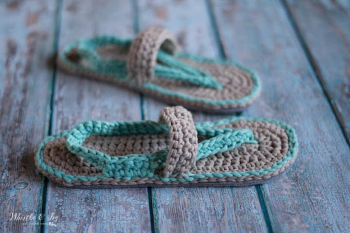 CROCHET PATTERN: Women's Flip Flops Sandals Slippers PDF - Etsy