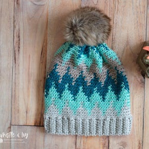 CROCHET PATTERN: Crochet Chevron Hat - Pattern PDF Download - Modern Crochet Hat Pattern