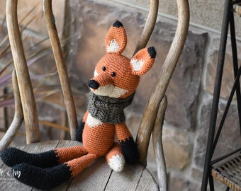 Crochet Fox Plushy Toy PATTERN: Basil Amigurumi (PDF Download)