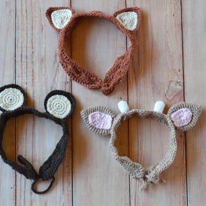CROCHET PATTERN: Woodland Animal Ears Crochet Headbands Pdf DOWNLOAD image 3