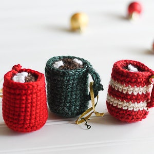 CROCHET PATTERN: Crochet Hot Cocoa Mug Christmas Tree Ornament - (PDF Download Pattern)
