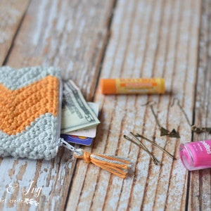 CROCHET PATTERN: Cute Chevron Zipper Pouch Pdf DOWNLOAD image 3