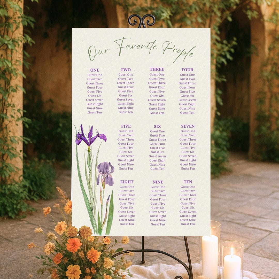 Spring Wildflower Wedding Seating Chart | Editable Printable Table ...