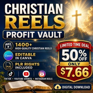 1400+ Christian Reels PLR, Canva Editable Faith Videos, Bible Quotes & Social Media Posts image 1