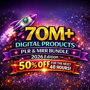 70M+ Digital Products Bundle | PLR, MRR, Canva Templates (Instant Download)