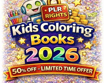 40 PLR Kinder Malbücher Bundle | Druckbare Seiten (Instant Download)