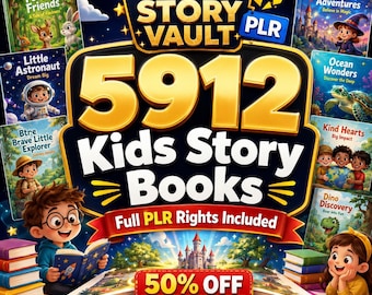 5912 Kids Story Books PLR Bundle, Children Story eBooks with Private Label Rights, Bedtime Fairy Tales, KDP Etsy Digital Product