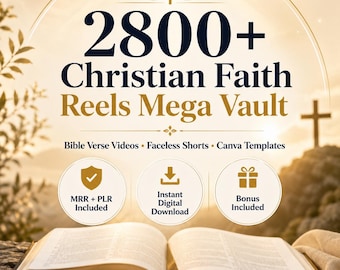 2800+ Christian Faith Reels, Bible Verse Videos, Faceless Shorts (Digital Download)