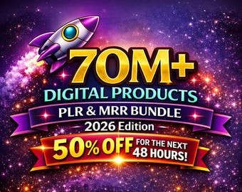70 M+ PLR MRR Digitale Produkte Bundle | Wiederverkaufsrechte, Canva Vorlagen (Sofortdownload)