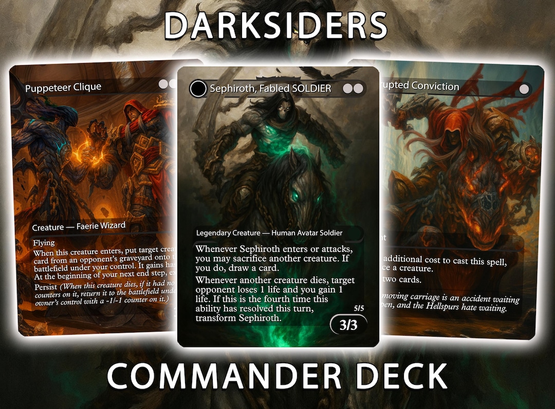 Darksiders Commander Deck Sephiroth Fabled Soldier EDH Custom Proxy Deck Demons & Angels Gone Berserk Created by Experts - Etsy Darksiders Commander Deck Sephiroth Fabled Soldier EDH Custom Proxy Deck Demons & Angels Gone Berserk Created by Experts - Etsy